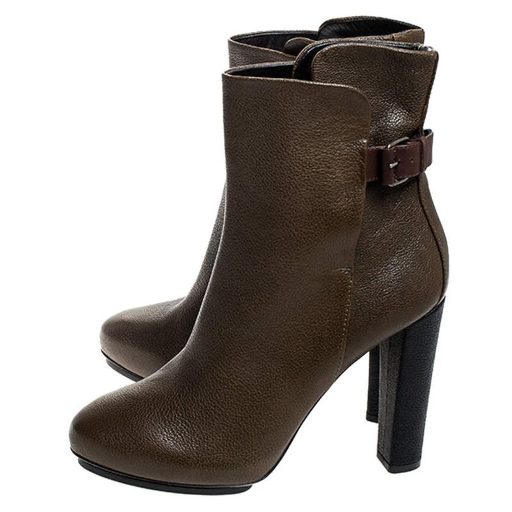 Balenciaga Textured Leather Ankle Boots - Size 40